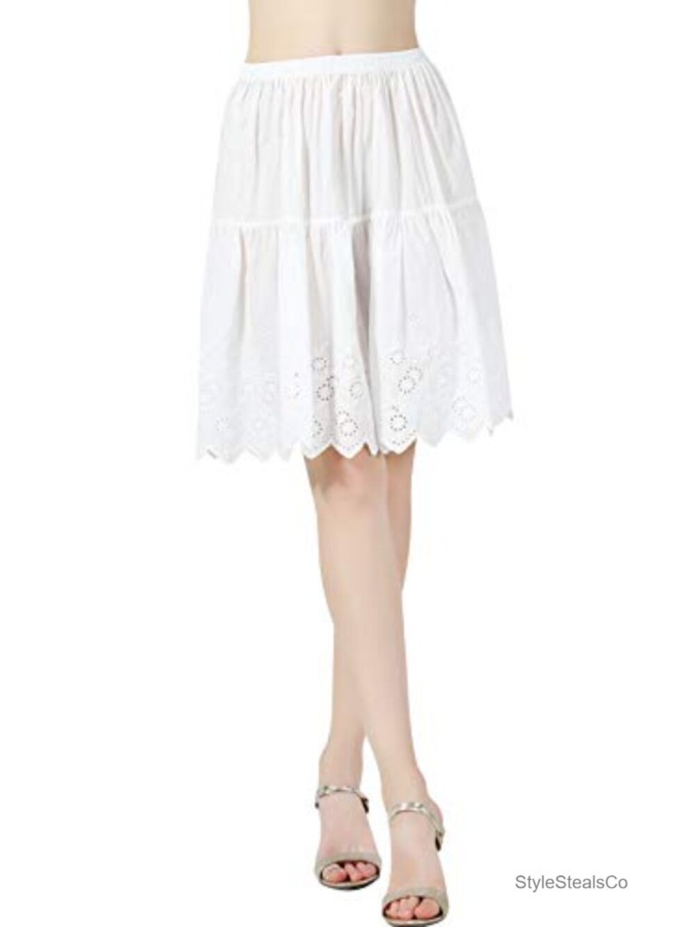 Half Slip Skirt Extender 100% Organic Cotton Lace Trim Petticoat